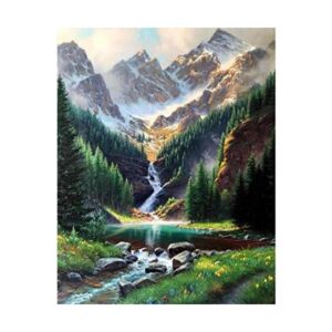 Pintura por números de montañas en cascada para pintar_1