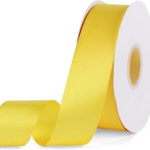 YBLANDEG Cinta de satén de color amarillo sólido de 112