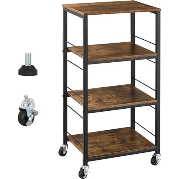 Carrito de isla de cocina con ruedas con organizador de_1