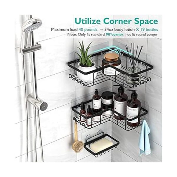 YASONIC Organizador de ducha adhesivo con soporte de_2