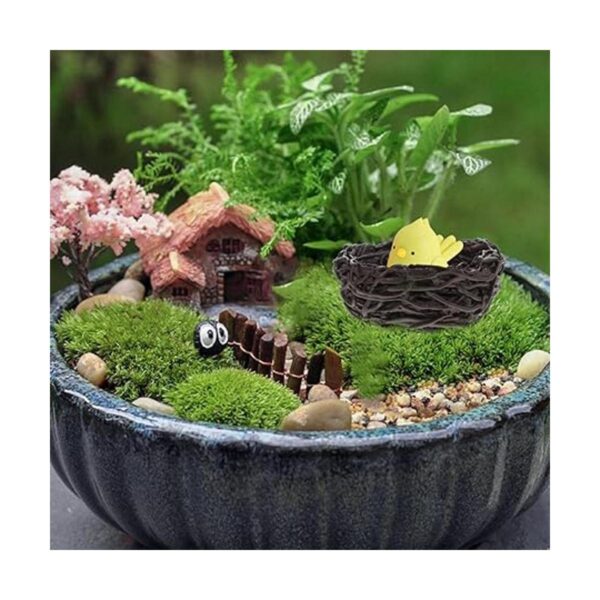 Nido de pájaros en miniatura para jardín de hadas 10 mini