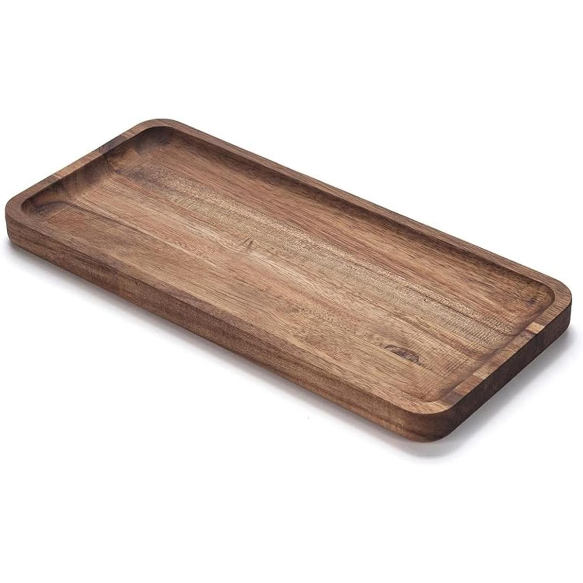 Bandeja de tocador de baño bandeja de mostrador de madera