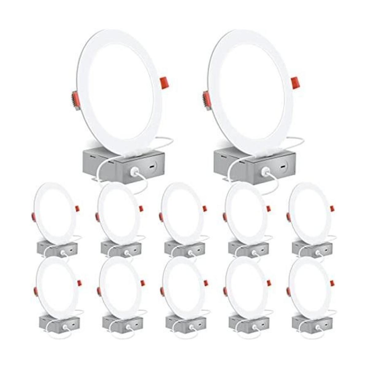 Energetic Paquete de 12 luces LED empotradas delgadas de