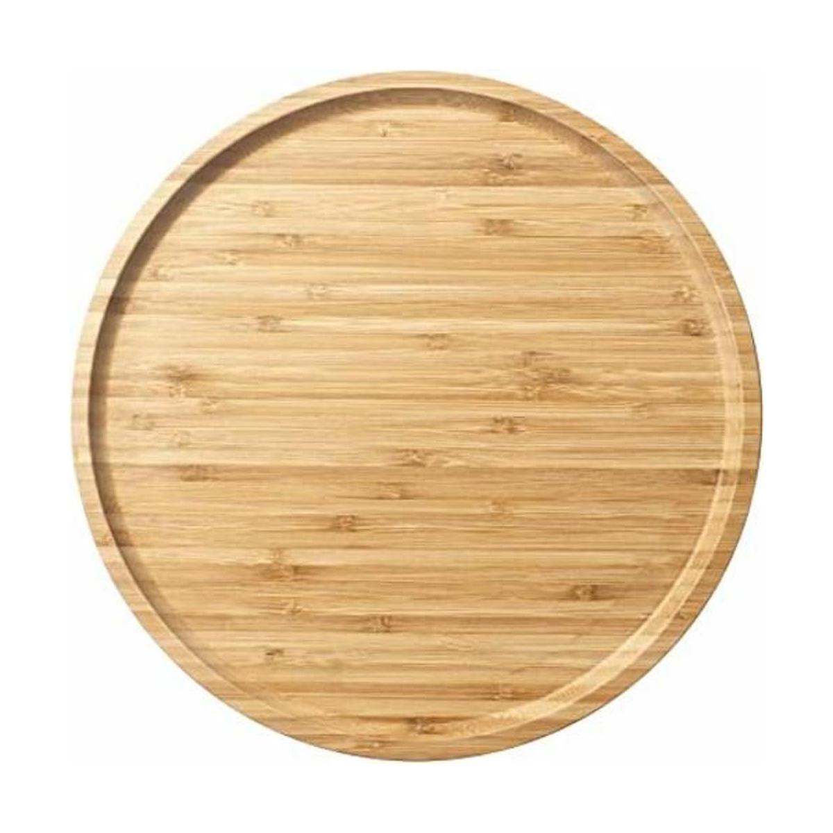 Bandeja de bambú para servir bandeja redonda de madera