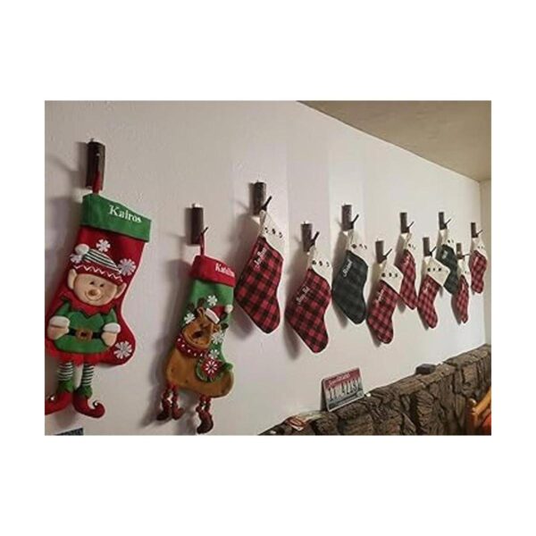 Paquete de 4 ganchos de pared de ramas de árbol de madera_3