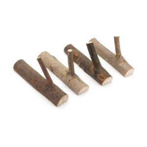Paquete de 4 ganchos de pared de ramas de árbol de madera_1