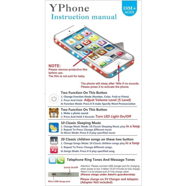 YOYOSTORE Teléfono de juguete para teléfono celular móvil