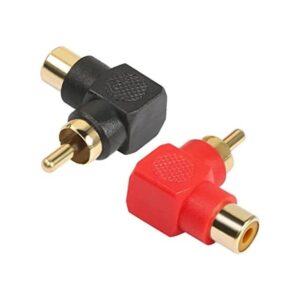 YACSEJAO Adaptador RCA de 90 grados chapado en oro de_1