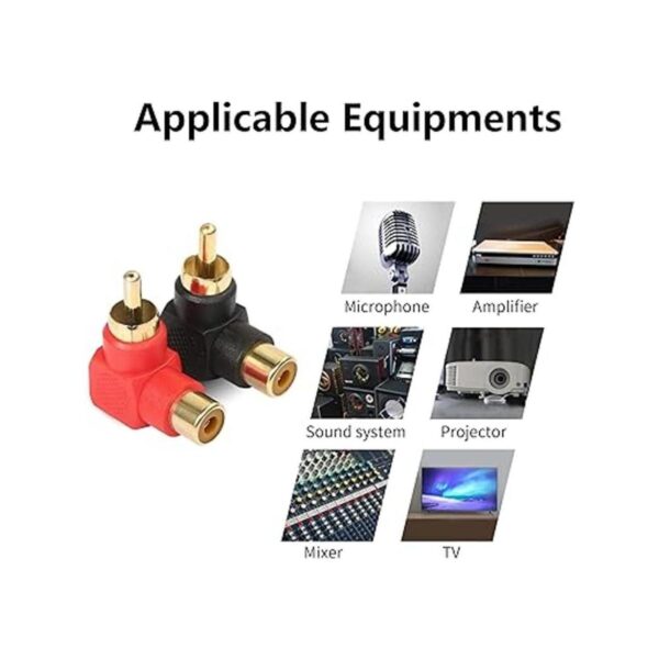 YACSEJAO Adaptador RCA de 90 grados chapado en oro de_2