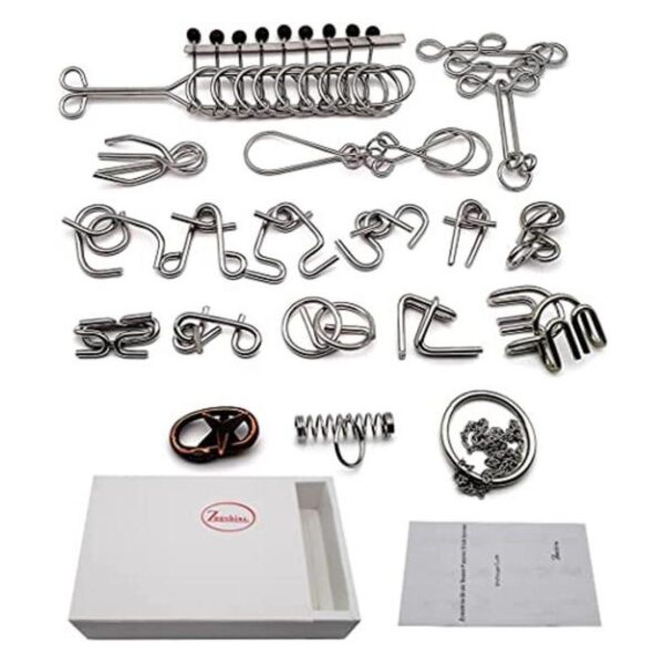 Zooshine 18 Sets Metal Brain Puzzles Teasers IQ ToysMetal_1