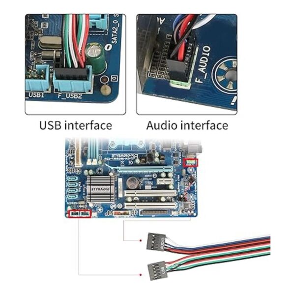 YACSEJAO Cable de panel frontal USB HUB chasis de_2