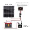 YAARZAR Kit de panel solar de 20 vatios y 12 V con paneles