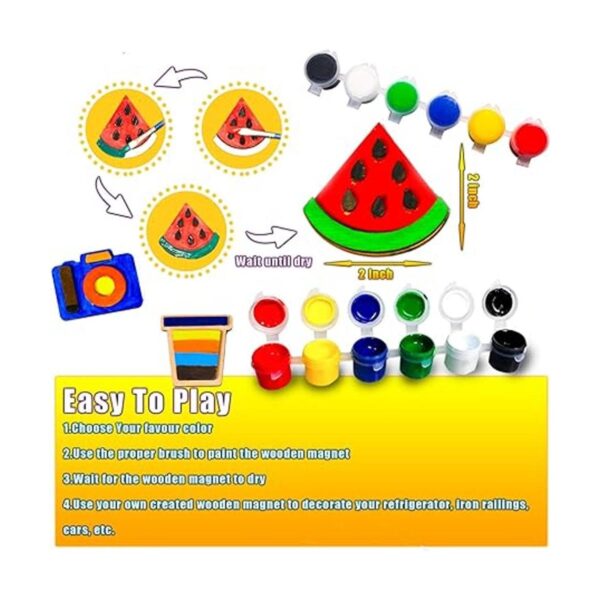 YOFUN Paint Your Own Wooden Magnet Kit de manualidades de_4