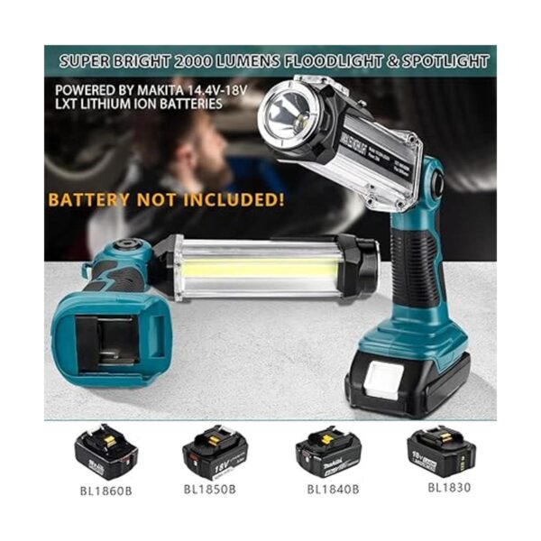 Luz de trabajo LED inalámbrica para Makita batería de