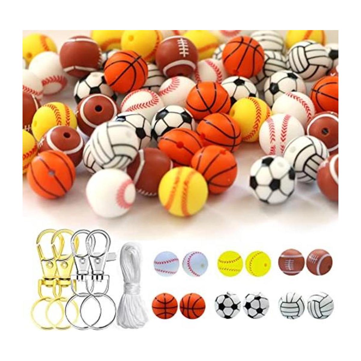 Silicone Beads 60pcs 15mm Silicone Beads Bulk with String