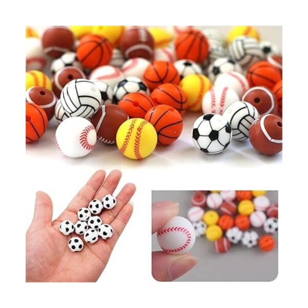 Silicone Beads 60pcs 15mm Silicone Beads Bulk with String_5