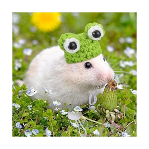 4 piezas de mini animales pequeños de punto a mano con