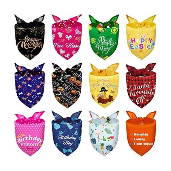 12 bandanas navideñas para perro Halloween bufanda día