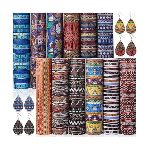 12 piezas 6.3 x 8.3 pulgadas patrón africano hojas de