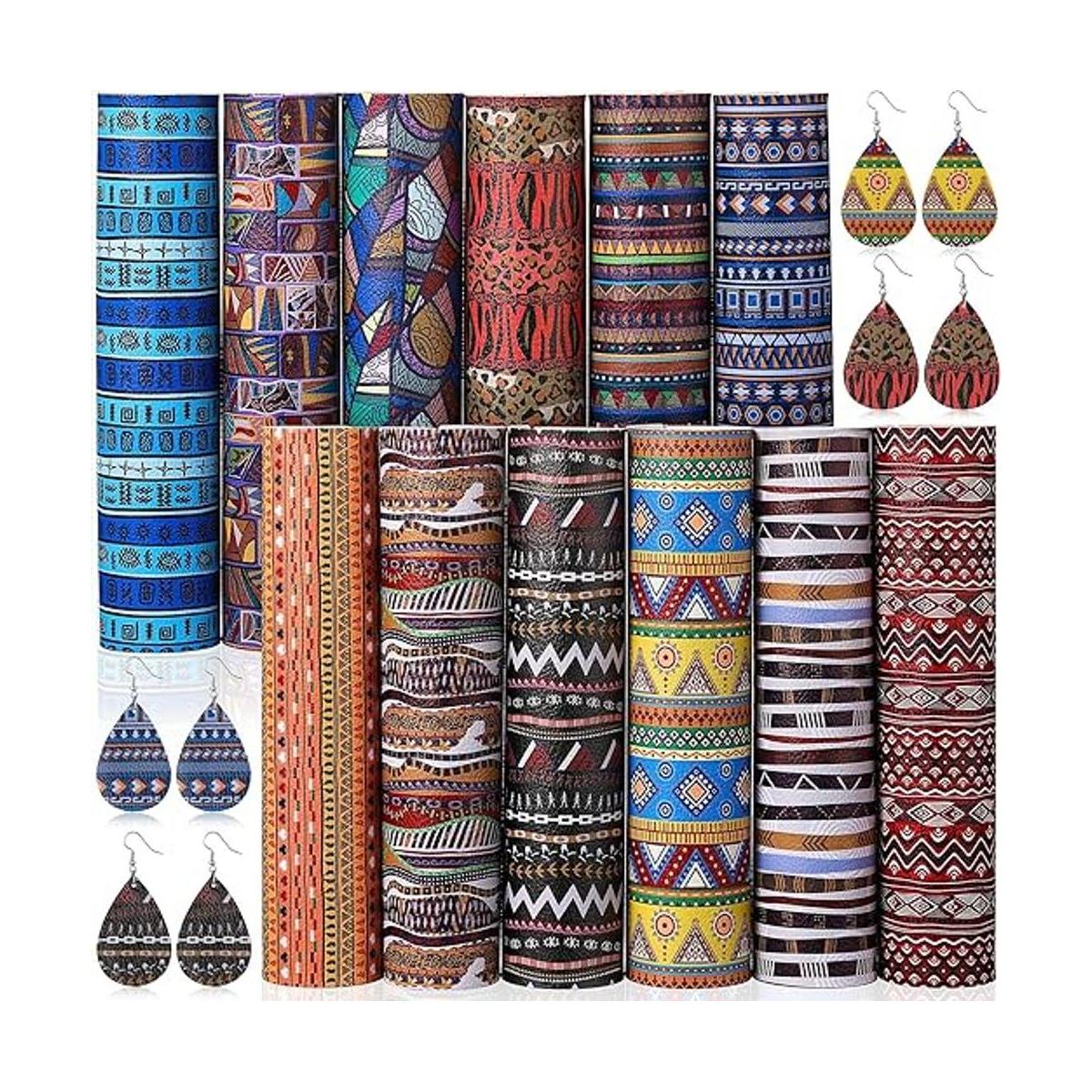 12 piezas 6.3 x 8.3 pulgadas patrón africano hojas de