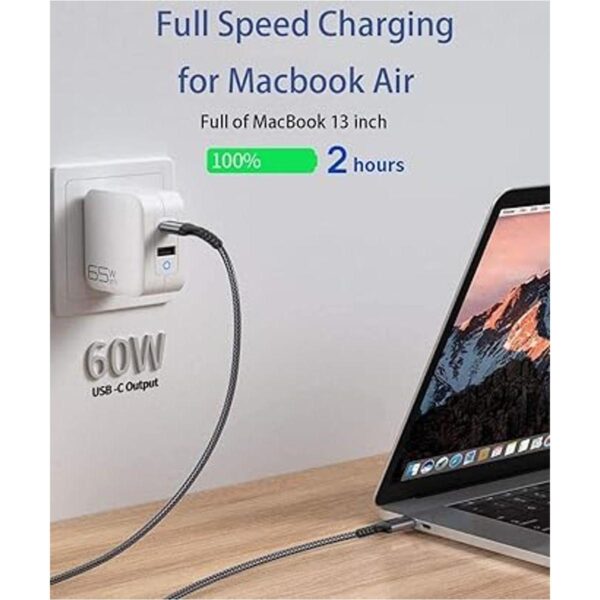 Cable USB C a USB C 10 pies 2 paquetes de 60 WCarga_3