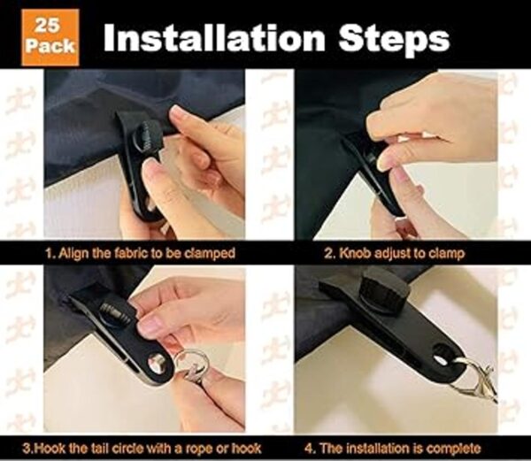 Xpose Safety Juego de 25 clips de lona reutilizables