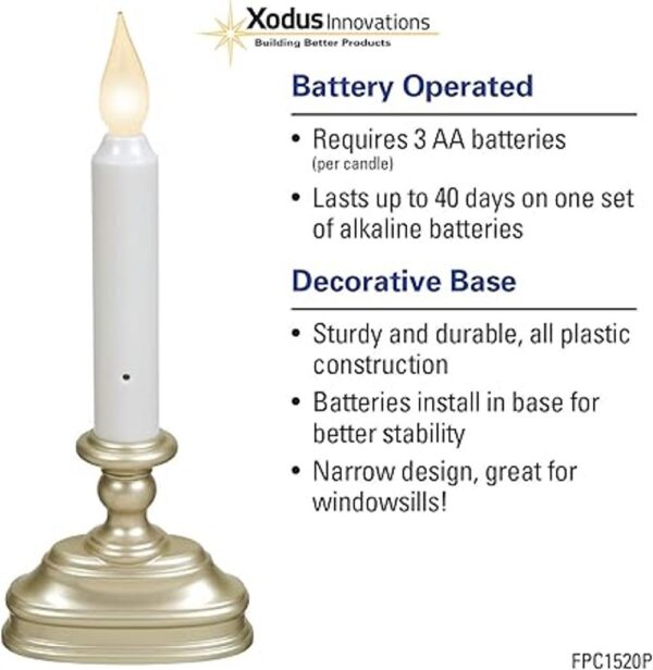 Vela de luz LED de ventana a batería con sensor estaño