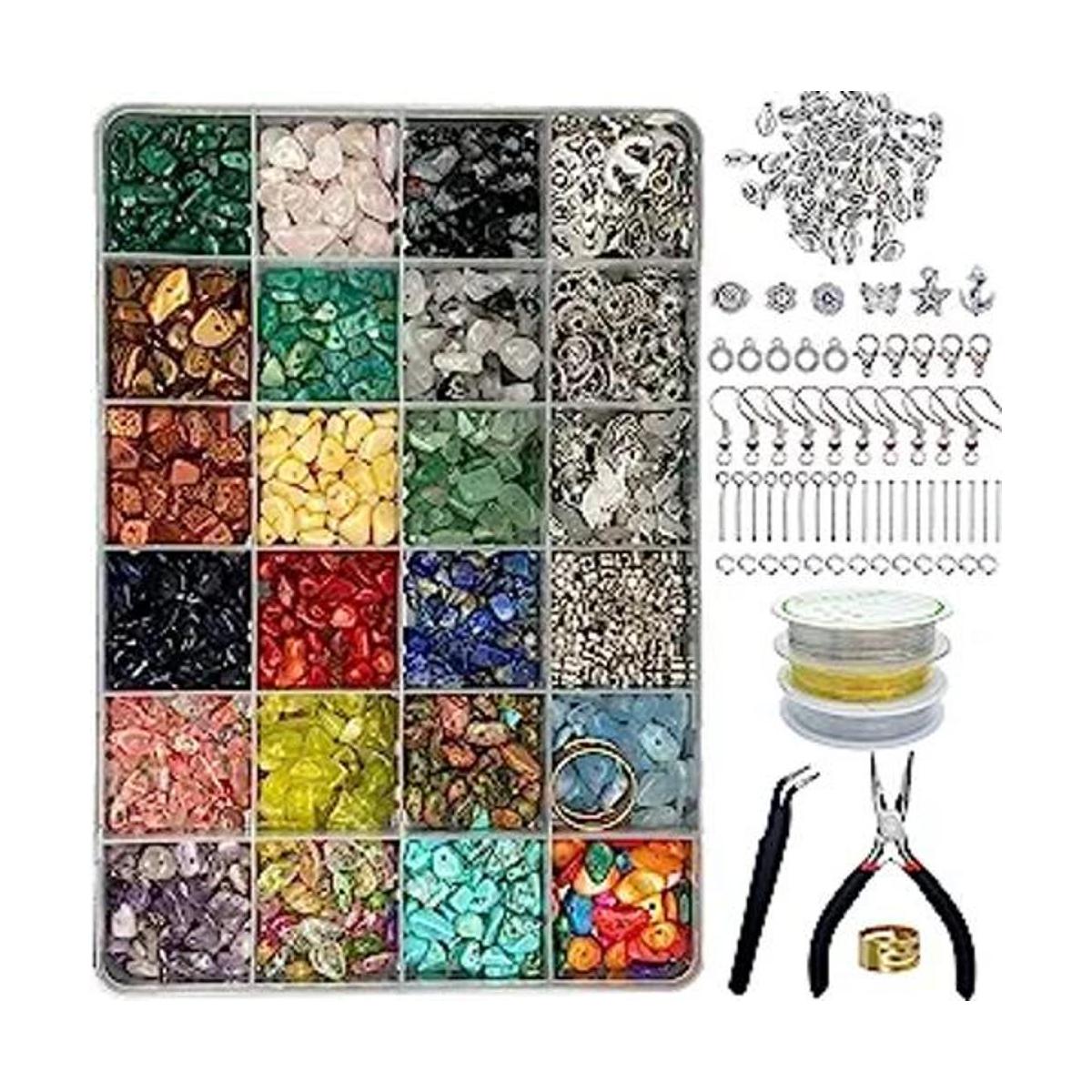 Xmada Kit de fabricación de joyas 1587 cuentas para hacer