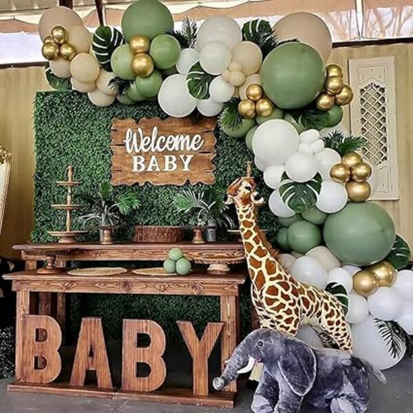 Kbrand Kit de guirnalda de globos con arco verde salvia_3