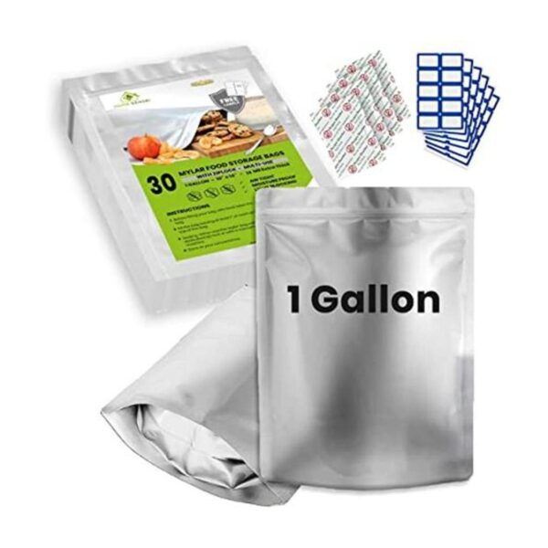 30 bolsas de Mylar para almacenamiento de alimentos con_1