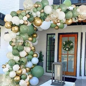 Kbrand Kit de guirnalda de globos con arco verde salvia_1