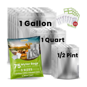 75 bolsas de Mylar para almacenamiento de alimentos_1