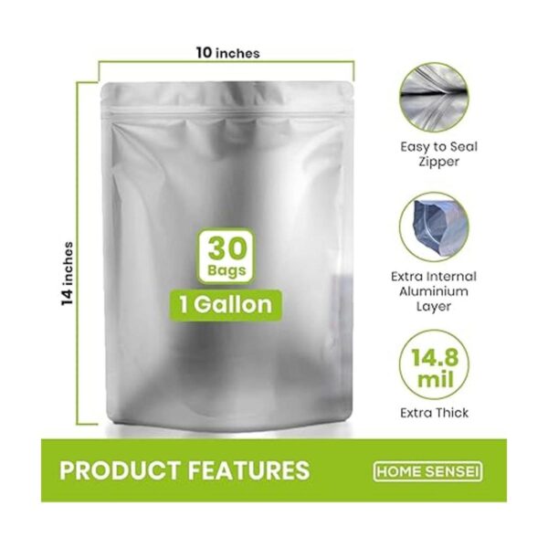 30 bolsas de Mylar para almacenamiento de alimentos con_2