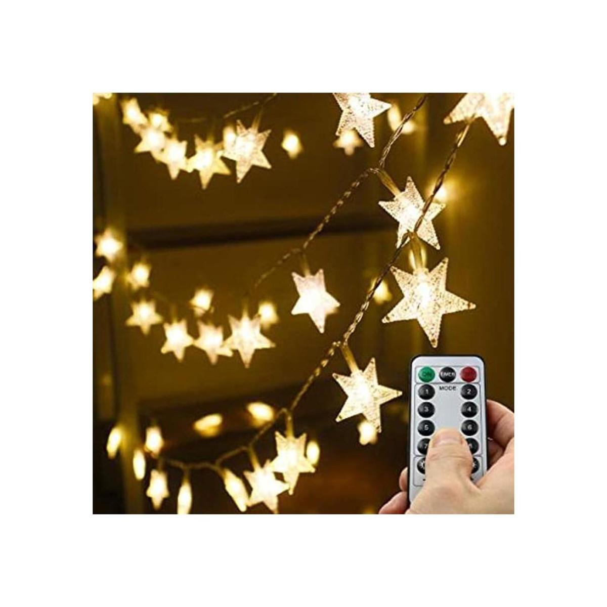 Xingpold Guirnalda de luces de estrella 50 LED de 8