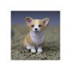 XinTX Paquete de 5 figuras de escultura de corgi pintadas_6