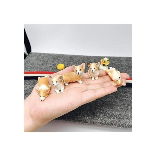 XinTX Paquete de 5 figuras de escultura de corgi pintadas_4