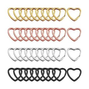 40 llaveros en forma de corazón creativos planos con