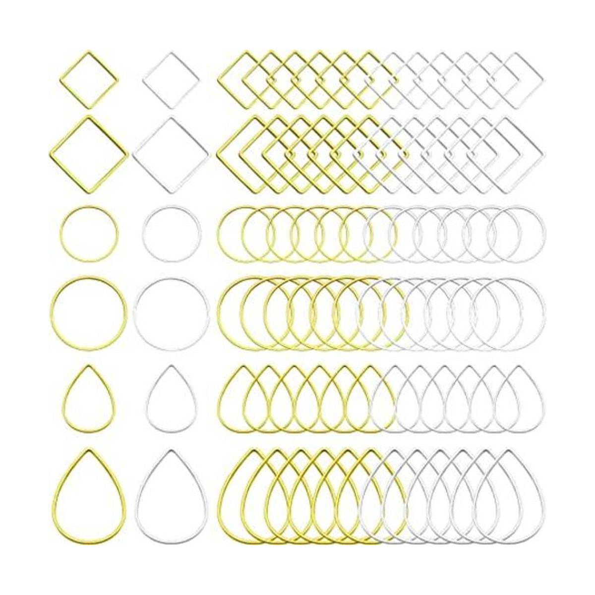 120 piezas de aretes de aro para hacer joyas de 3 formas