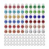 72 piezas de cuentas de piedra natal de cristal colgantes