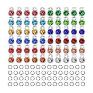 72 piezas de cuentas de piedra natal de cristal colgantes