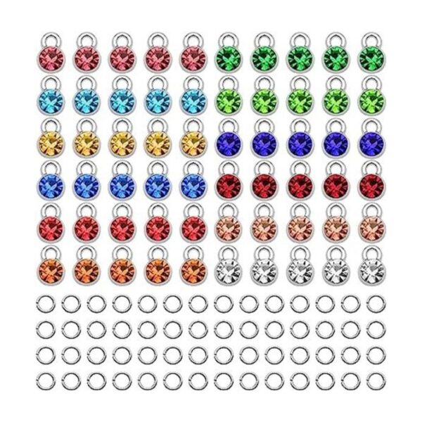 72 piezas de cuentas de piedra natal de cristal colgantes
