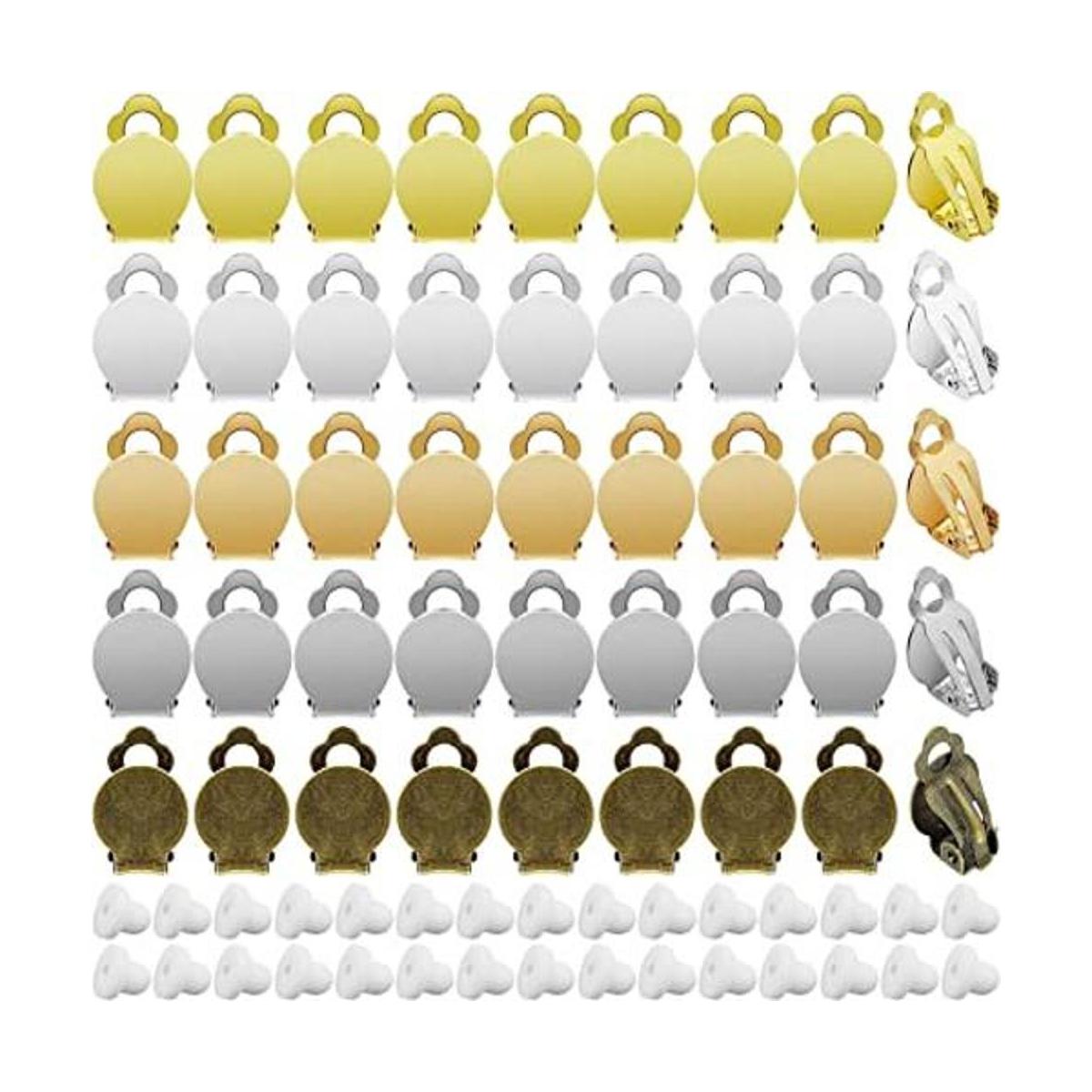 Juego de 200 clips redondos para aretes de bandeja plana