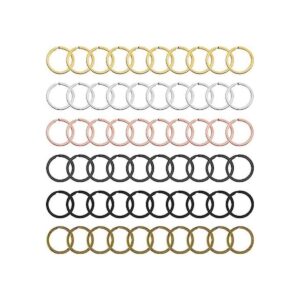 60 anillos planos de metal llavero anillo redondo plano