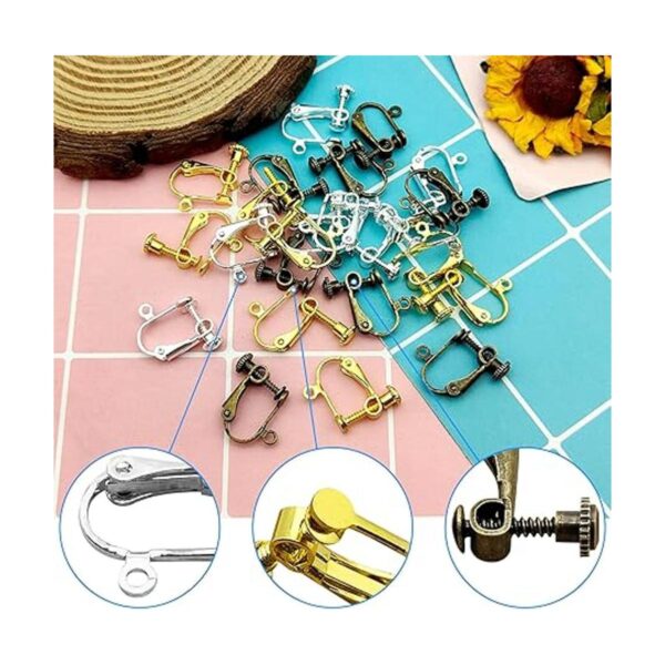 24 piezas de aretes con clip y componentes convertidores