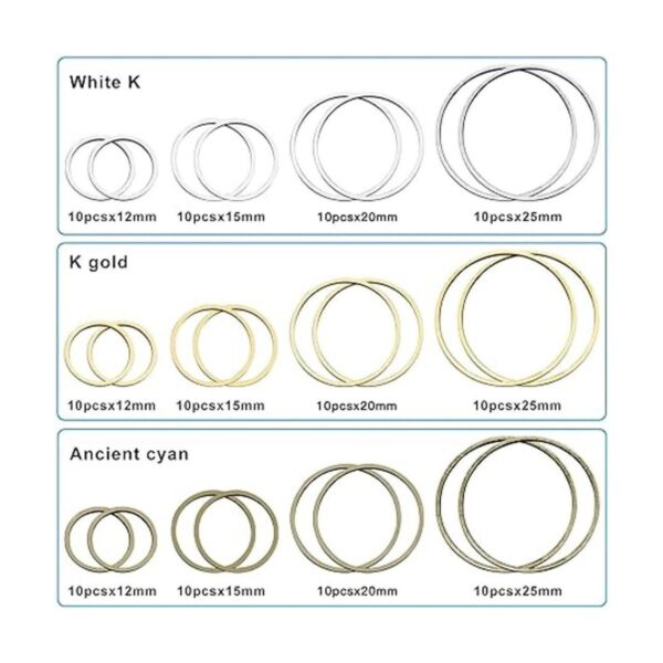 120 aretes de aro con cuentas de aro circular hallazgos