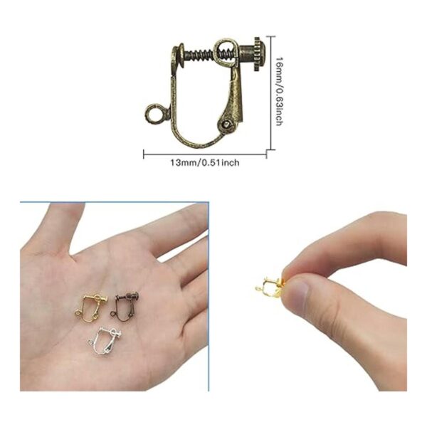 24 piezas de aretes con clip y componentes convertidores