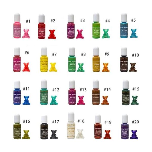 20 colores metálicos resina epoxi color pigmento líquido