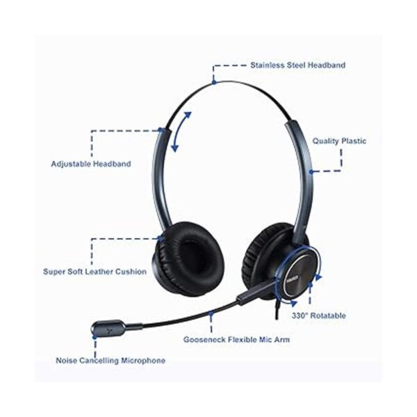 Auriculares de centro de llamadas con conector RJ9 y_2