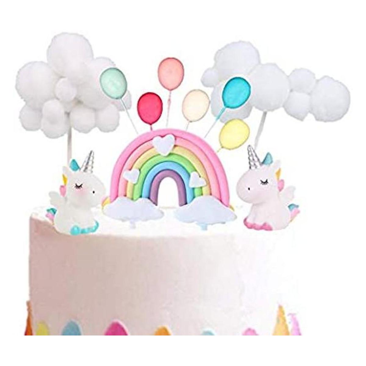 Colorido arco iris pastel Topper cumpleaños boda pastel