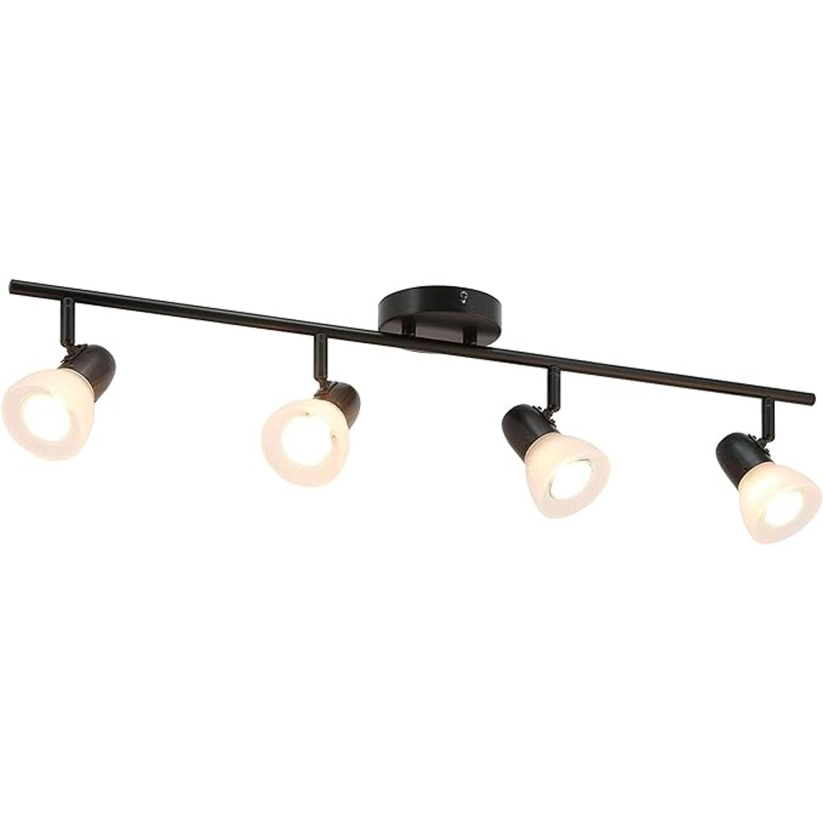 XiNBEi Lighting Luz de pista 4 luces con barra de riel de